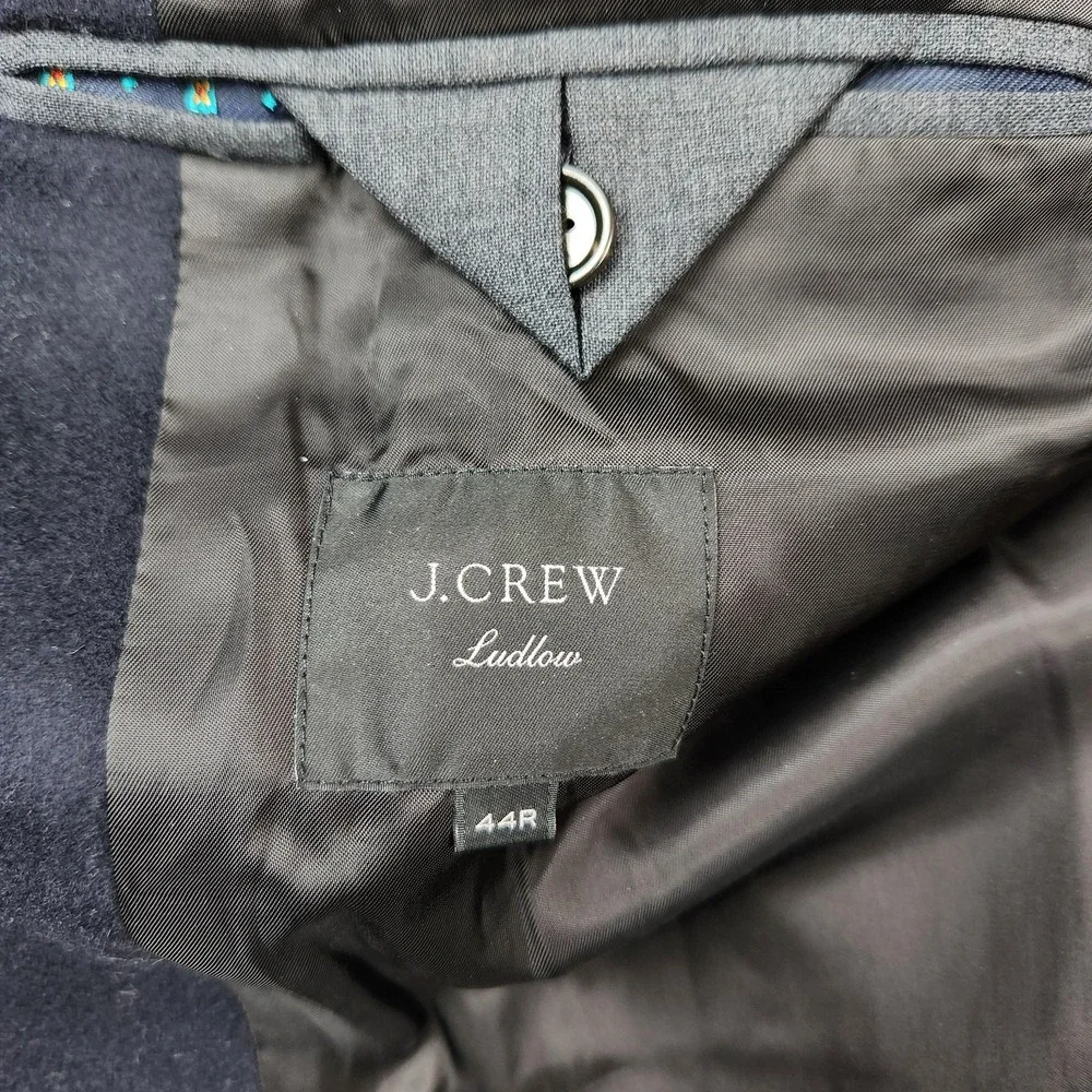 J.Crew Ludlow Coat Mens 44R Blue Wool Cashmere Topcoat Italian Fabric 3‎ Button